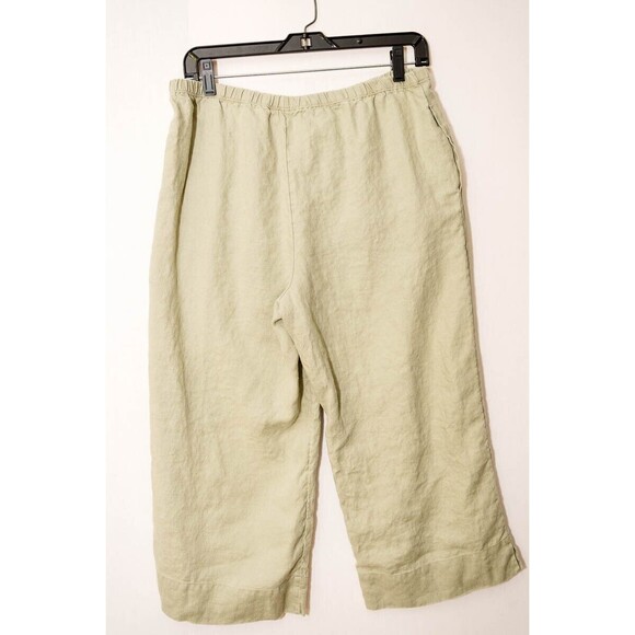 J. Jill M Petite Linen light green pants elastic waist pull on - Picture 1 of 7